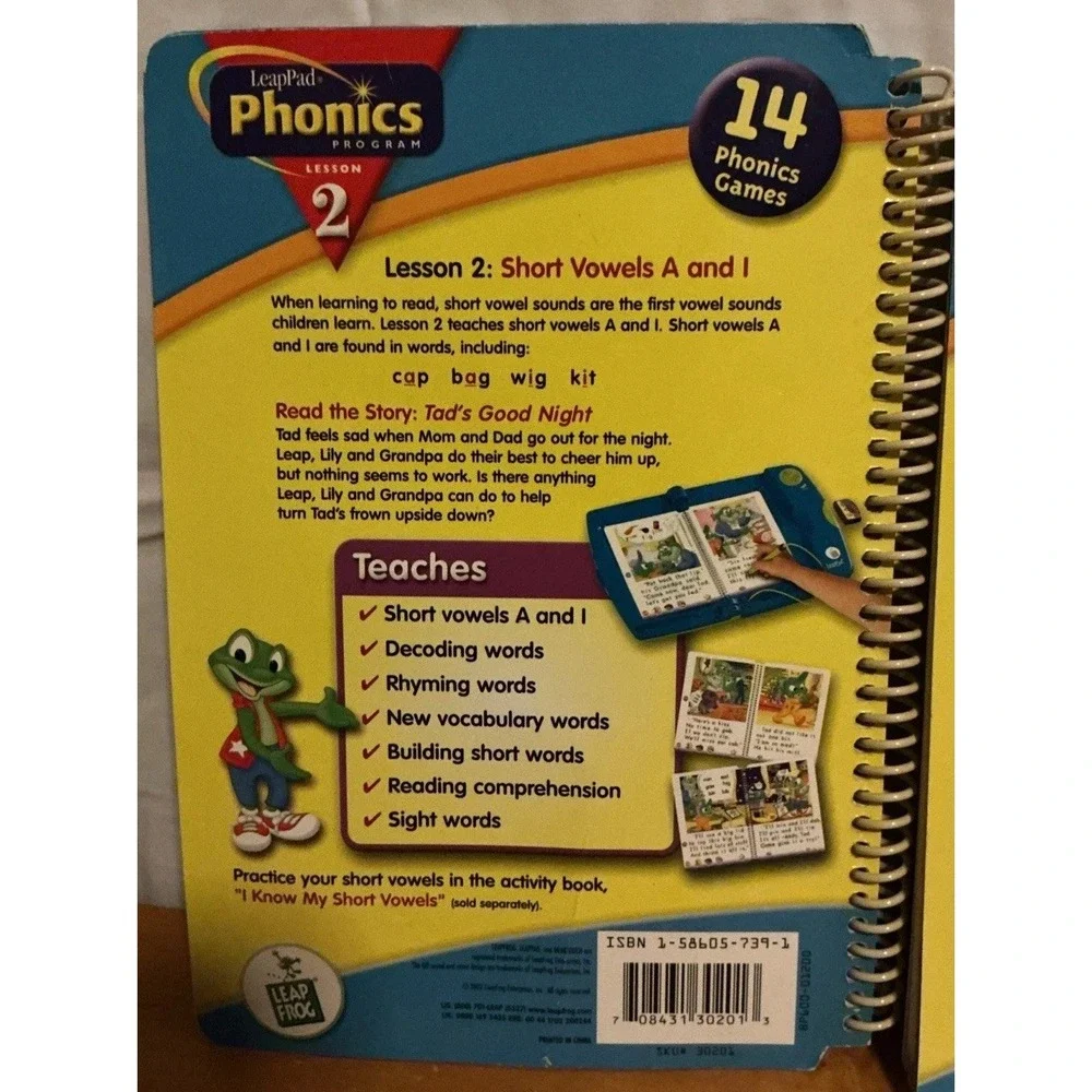 LeapPad Phonics Program Lot of 3 Books & 3 Cartridges, Lessons 2-4